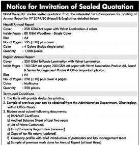Invitation for Sealed Quotation