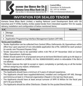 Invitation for Sealed Tender 