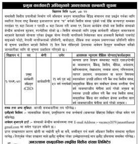 लघुवित्तमा कर्मचारी आवश्यकता - JOB VACANCY -
