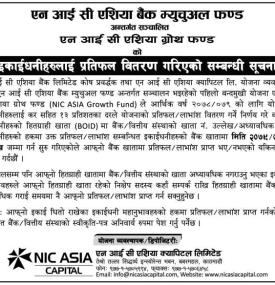 इकाईधनीहरुलाई प्रतिफल वितरण गरिएको बारे सूचना