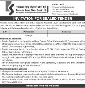 Invitation for Sealed Tender 