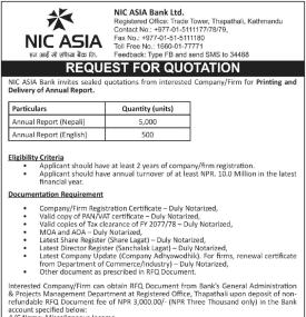 Notice for Request for Quotation