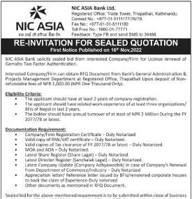 Re-Invitation for Sealed Quotation