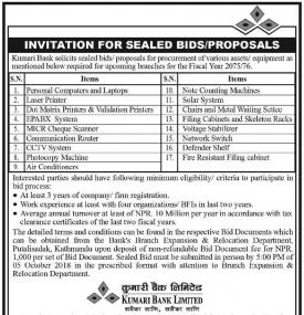 Invitation of Sealed Bids