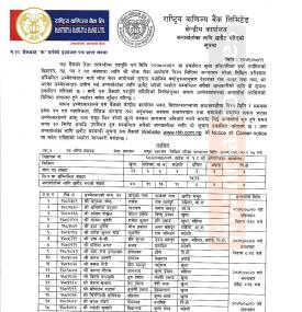 राष्ट्रिय वाणिज्य बैंकको लिखित परीक्षाको नतिजा प्रकाशन तथा अन्तर्वार्ताको सूचना
