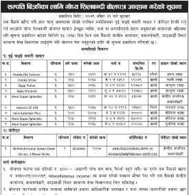 सम्पत्ती बिक्रीका लागि शिलबन्दी बोलपत्र आव्हान सम्बन्धी सूचना