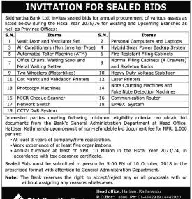 Invitation for Sealed Bids