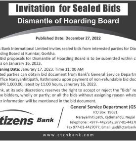 Invitation for sealed bid notice