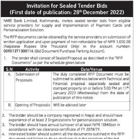 Invitation for Sealed Tender