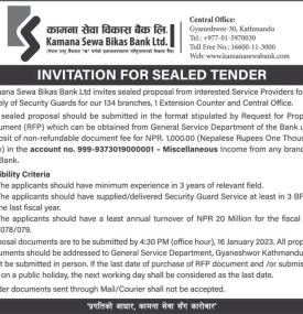 Invitation for Sealed Tender