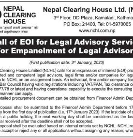 Call of EOI for Legal Advisory Service