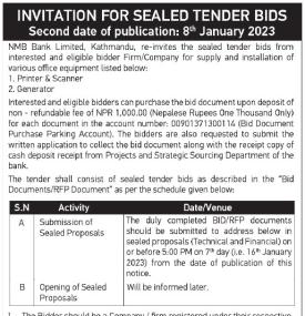 Invitation for Sealed Tender