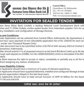 Invitation for Sealed Tender Notice