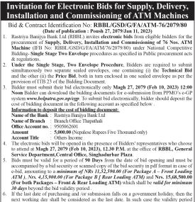 Invitation for Electronic Bids