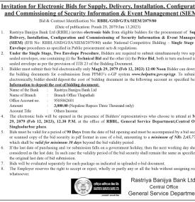 Invitation for Electronic Bids