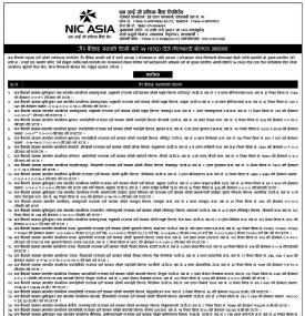 विभिन्न ठाउँहरुको घर जग्गा लिलामी बिक्री गर्नेबारे एनआईसी एशिया बैंक सूचना