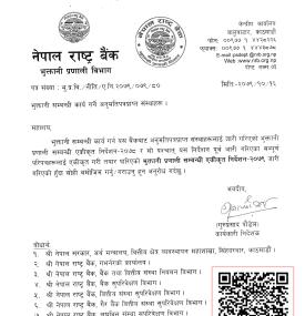 नेपाल राष्ट्र बैंकद्वारा भुक्तानी प्रणाली सम्बन्धी नयाँ एकिकृति निर्देशन २०७९ जारी गरिएको सूचना