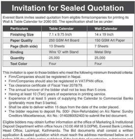 Invitation for Sealed Quotation