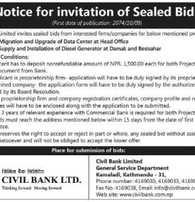 Invitation of Sealed Bids