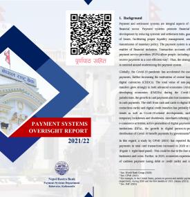 Nepal Rastra Bank's Payment Systems Department releases 2021/22 Payment System Oversight Report