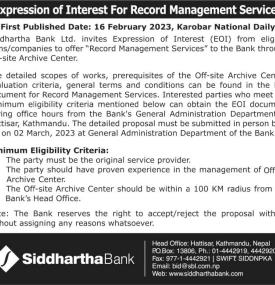 Expression of Interest for Record Management Services