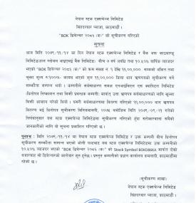 बैंक अफ काठमाण्डूको ऋणपत्र नेप्सेमा सुचीकृत भएको बारे सूचना