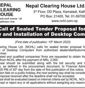 Call of Sealed Tender Proposal