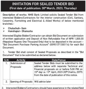 Invitation for Sealed Tender Bid
