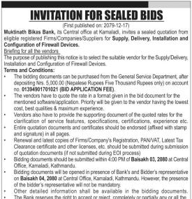 Invitation for Sealed Bids
