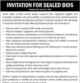 Invitation for Sealed Bid