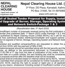 Re-Call of Sealed Tender Proposal for Supply