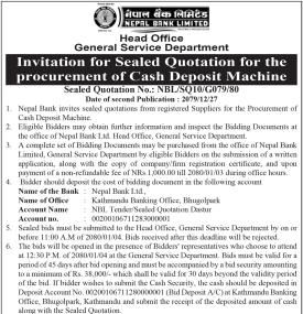 Invitation for Sealed Quotation