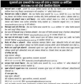 सूचनाको हक सम्बन्धी सूचना