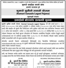 कुमारी सुनौलो लगानी योजना - इकाईको बाँडफाँड सम्बन्धी सूचना