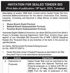 Invitation for Sealed Tender Bid