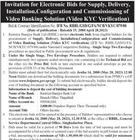 Invitation for Electronic Bids