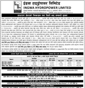 इङवा हाइड्रोपावरको आइपीओमा आवेदन दिने आज अन्तिम दिन सम्बन्धी सूचना