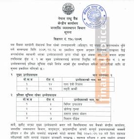 Announcement: Nepal Rastra Bank Exam Final Results Published