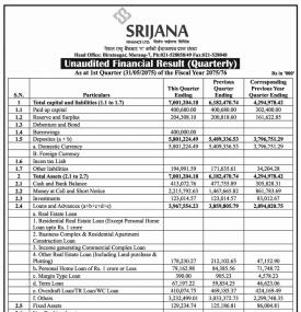 Unaudited Financial Results 