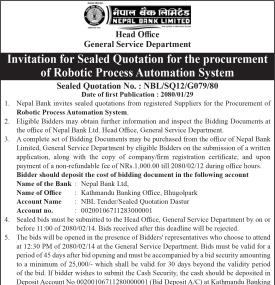 Invitation for Sealed Quotation