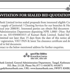 Invitation for Sealed Quotation