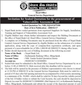 Invitation for Sealed Quotation 