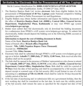 Invitation for Electronic Bids 