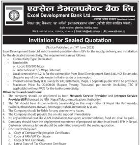 Invitation for Sealed Quotation