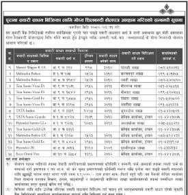 कुमारी बैंकले पुराना सवारी साधन बिक्री गर्ने सम्बन्धी सूचना