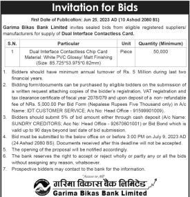 Invitation for Bids