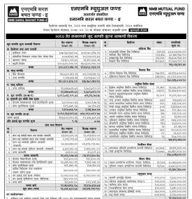 NMB Capital Releases Net Asset Value (NAV) of 'NMB Saral Bachat Fund - E' for Jestha, 2080.