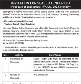 Invitation for Sealed Tender