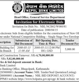Invitation for Electronic Bids