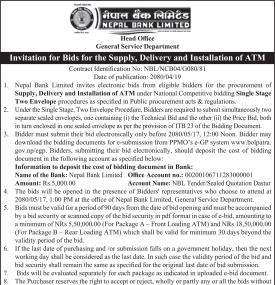 Invitation for Bids for Supply